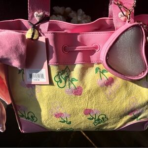 Juicy Couture Pink and Yellow Women's Bag RETRO CHERRY GELATO